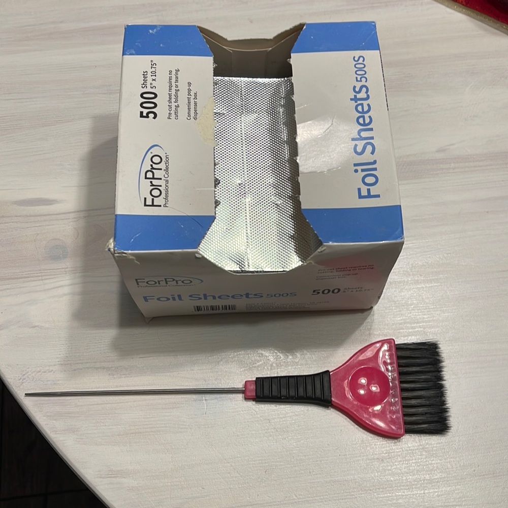 Foil sheets and brush